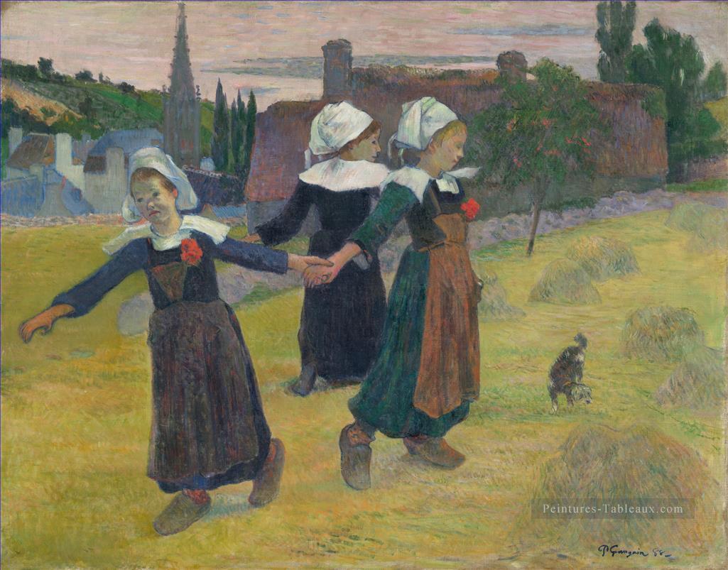 Breton Girls Dancing Pont Aven Post Impressionnisme Primitivism Paul Gauguin Peintures à l'huile